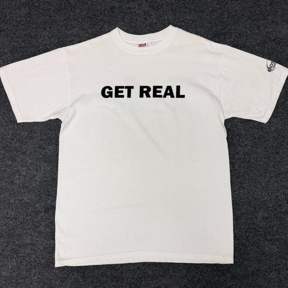 Vintage Anvil Get Real KC-45 Airline Flight Graphic T-Shirt White Mens Large